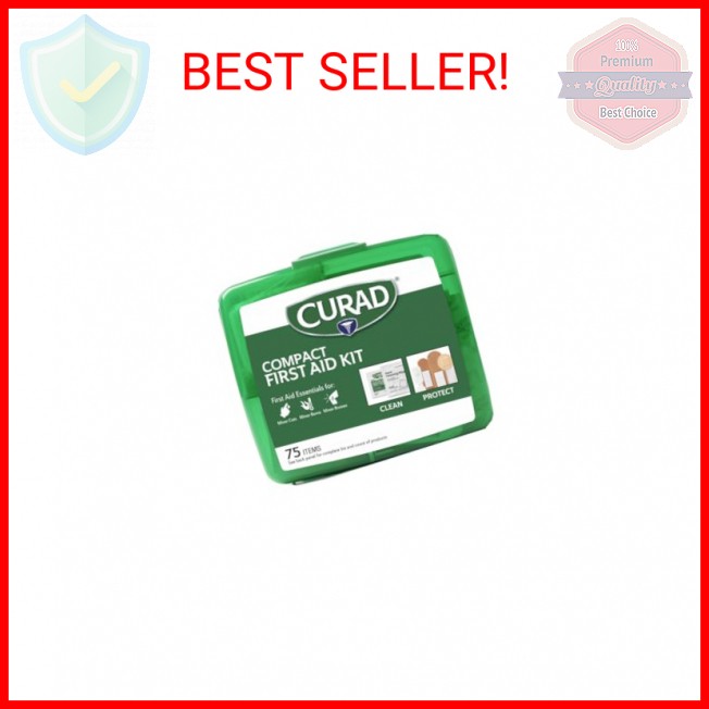 Curad Compact First Aid Kit, Green 75 Items, 1 Each