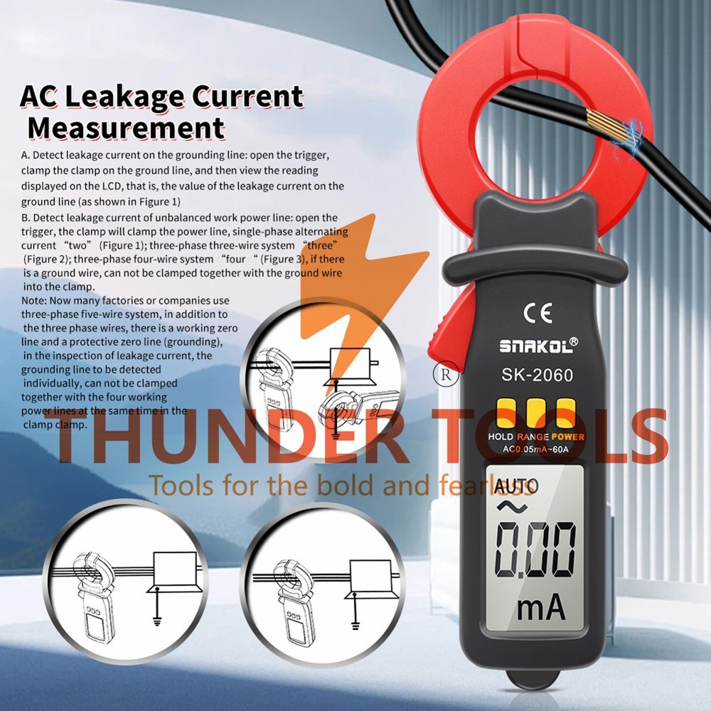 Thunder Tools 3 1/2 Digit Auto Ranging Digital Current Clamp Meter High