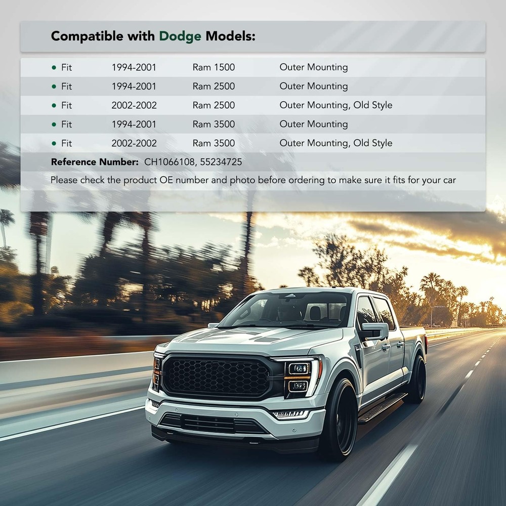 Front Driver Outer Side Bumper Bracket for Ram 1500 2500 3500 1994-2002 Steel
