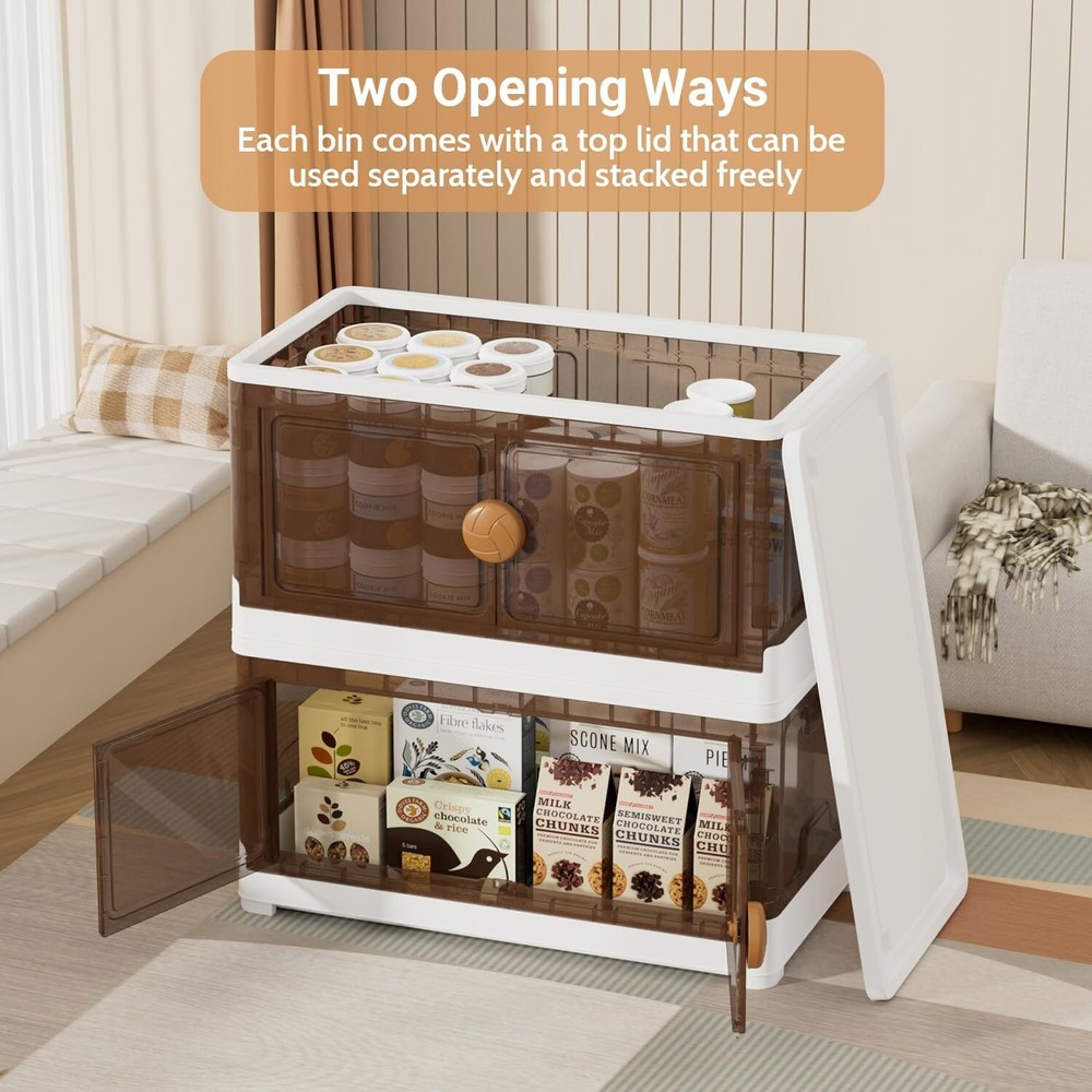 Extra Lager Stackable Storage Bins with Lids, Closet Organizer Storage 432QT