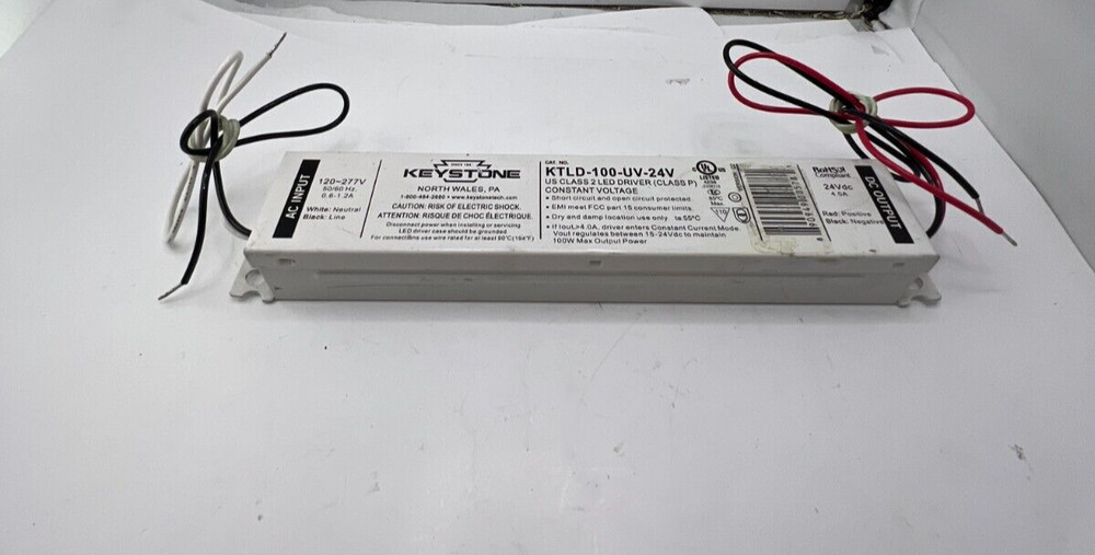 Keystone KTLD-100-UV-24V, US Class 2 LED Driver ( Class P) Constant Voltage