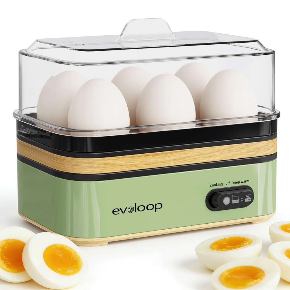 Rapid Egg Cooker 6 Eggs Capacity, Soft, Medium, Hard Boiled, Poacher, Omelet ...
