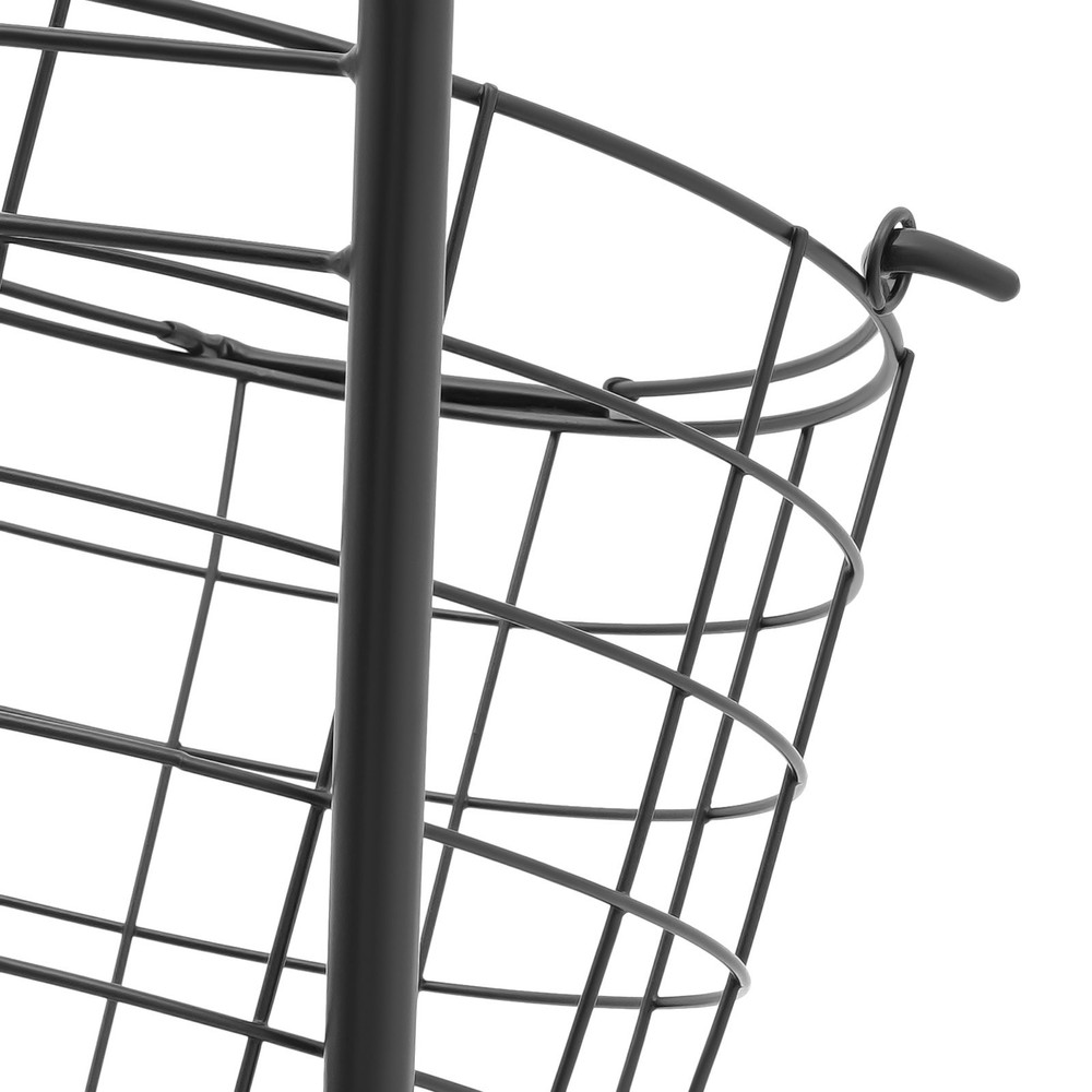 3 Tier Rolling Laundry Hamper with 3 Removable Wire Basket & 4 Universal Wheels
