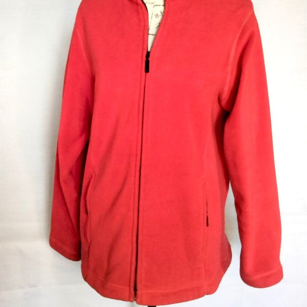 Eddie Bauer Red Fleece Zippered Jacket Men's MEDIUM