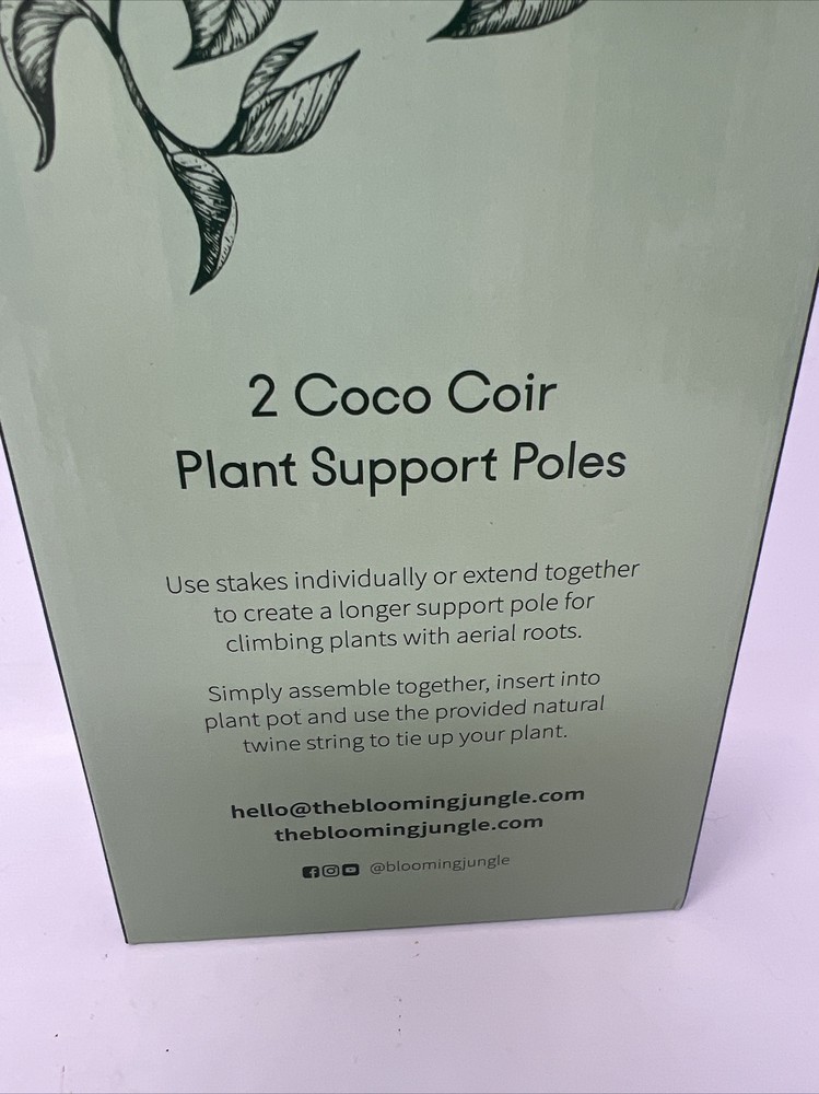Blooming Jungle 2Pcs Coco Coir Totem Pole Moss Climbing Plant Support Extends