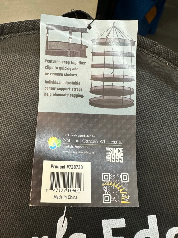 Grower's Edge Dry Rack w/ Clips 3 ft