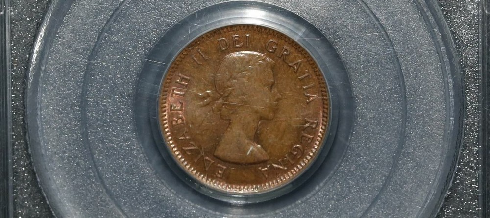 1955 Canada 1 Cent No Strap(NSF) PCGS MS64 BN. Extremely Rare Canada Small Cent