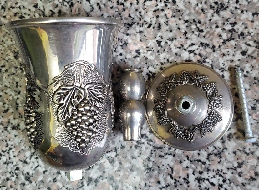 Kiddush Cup Grape Design 6 in Tall