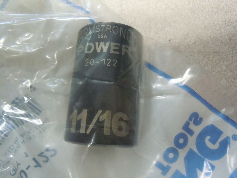 Armstrong 11/16" 1/2" Drive Standard Hand Socket. 20-122