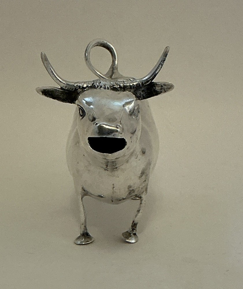 Antique 800 Silver Cow Creamer