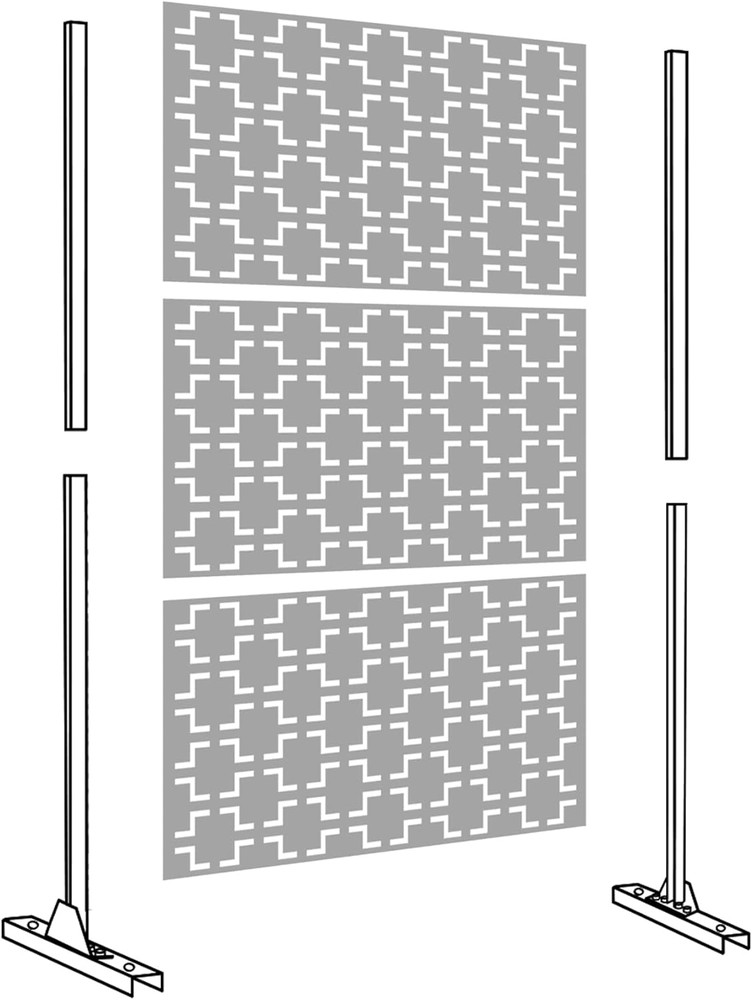 Metal Privacy Screen Panel Frame Kit