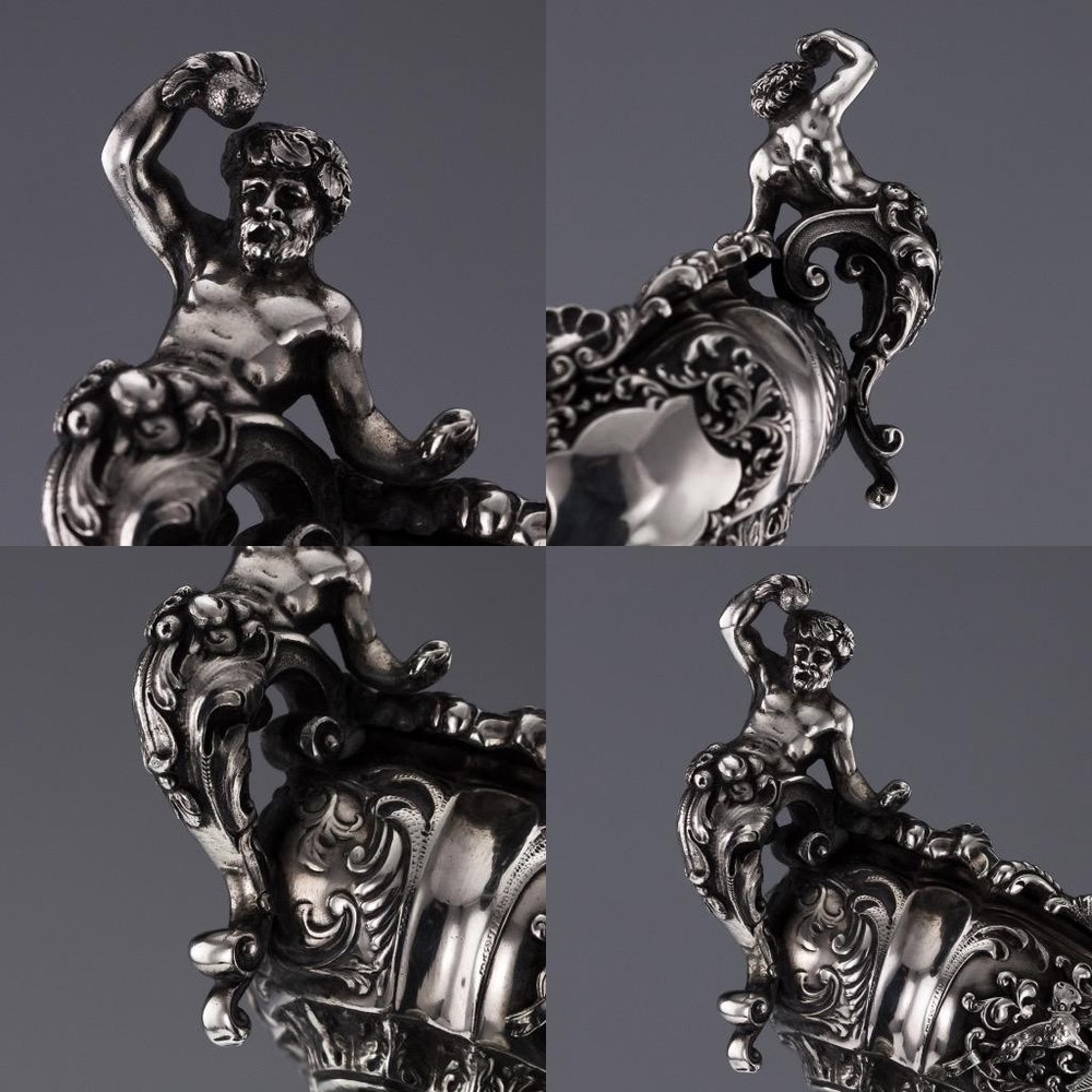 Antique 19thC Victorian Solid Silver MAGNIFICENT Figural Salt Carrington c. 1894