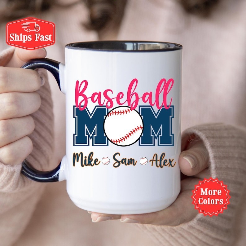 Baseball Mom Mug Personalized Coffee Cup Gift