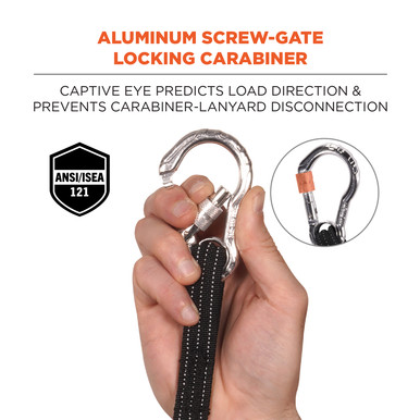 3100 Single Standard Black Lanyard - Carabiner Loop - 10Lbs - 19002