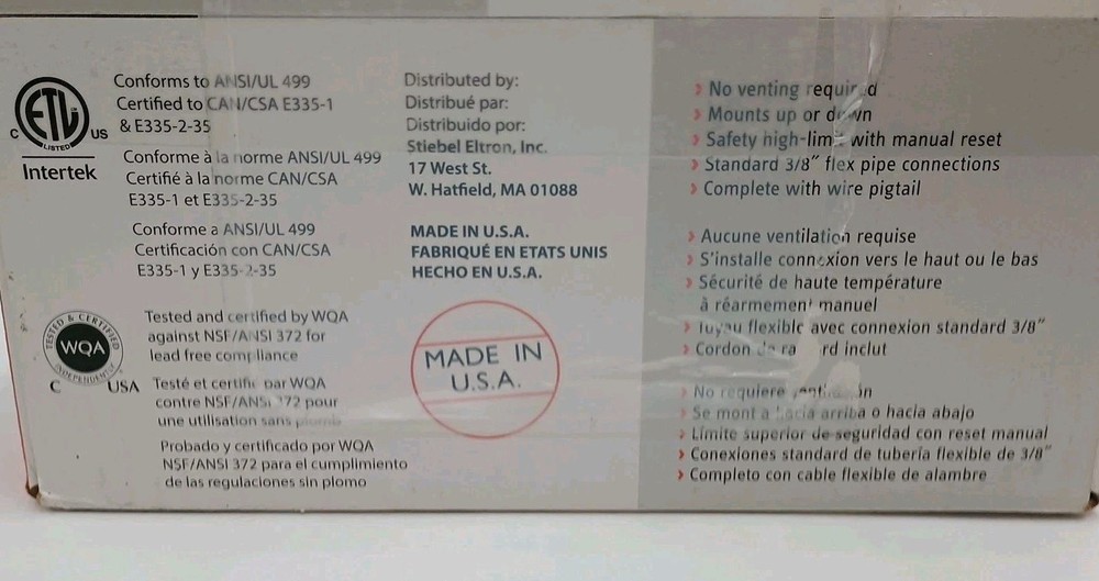 Aqua Power Tankless Electric Water Heater AQM 3-1 612433 For 1 Lavatory Sink