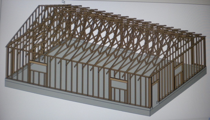 PERMIT READY 28' x 36' GARAGE PLAN DRAWN TO SCALE BLUEPRINTS AND MATERIALS LIST