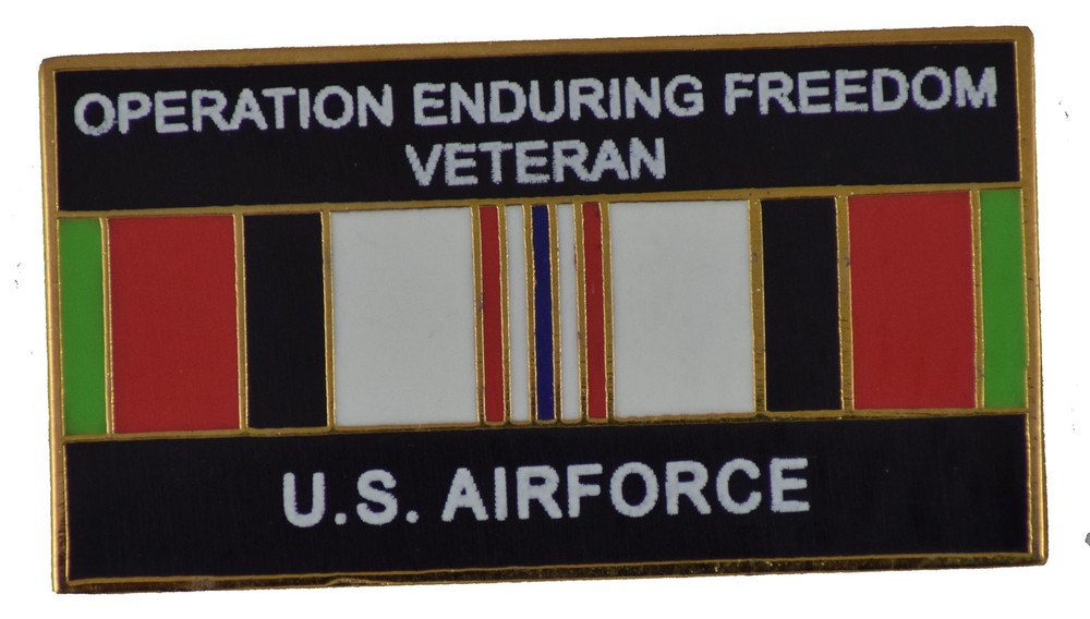 US AIR FORCE OEF VETERAN HAT PIN