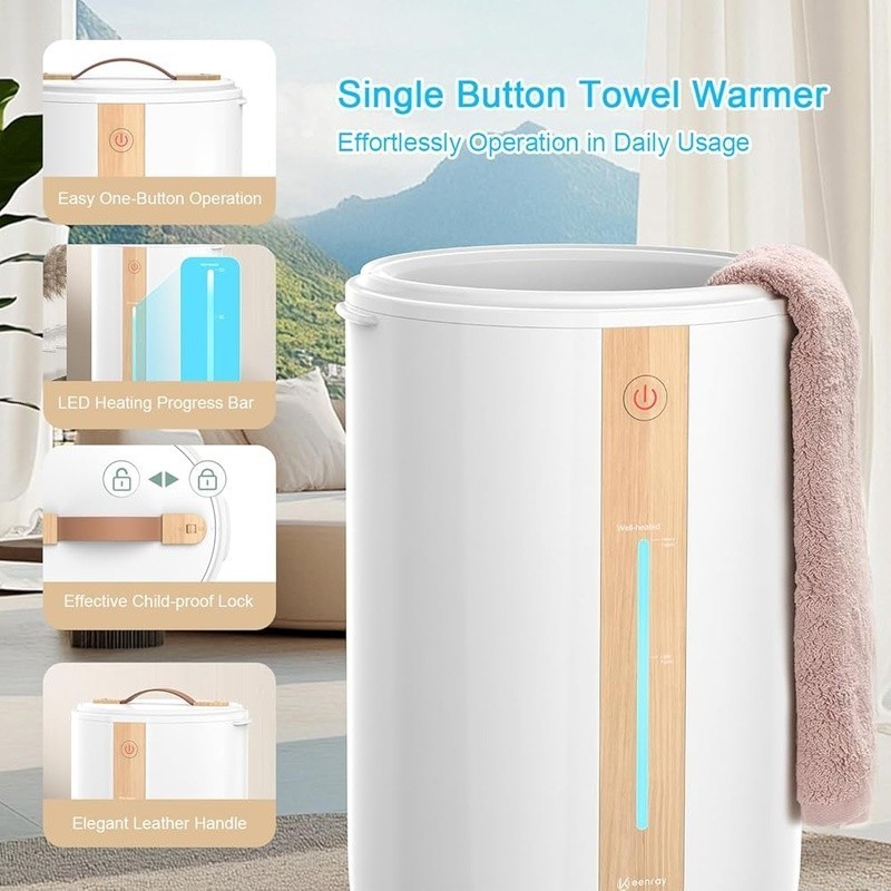 Towel Warmer Rapid Heating Aromatherapy Child Lock Compact Design Spa Experience