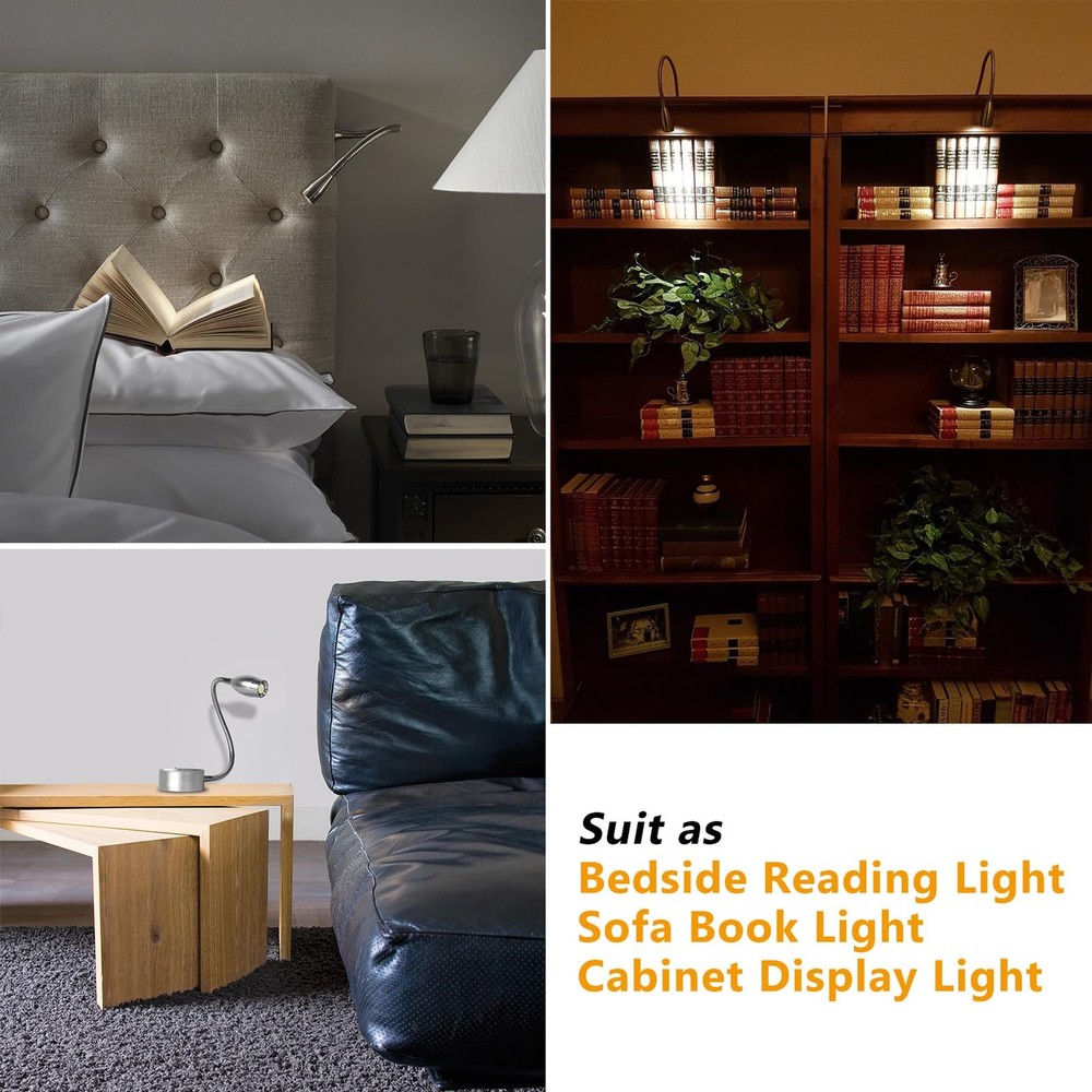 Alldio plug in wall sconce mount book lights for reading bed, minimalist led