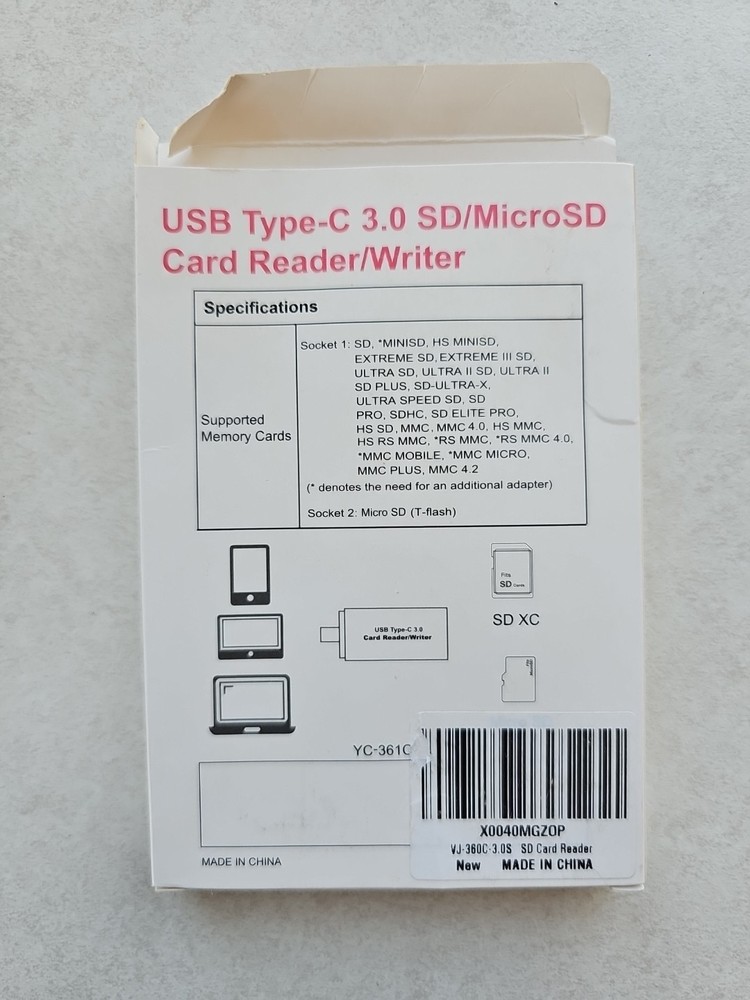USB TYPE C 3.0 SD/MICRO SD CARD READER