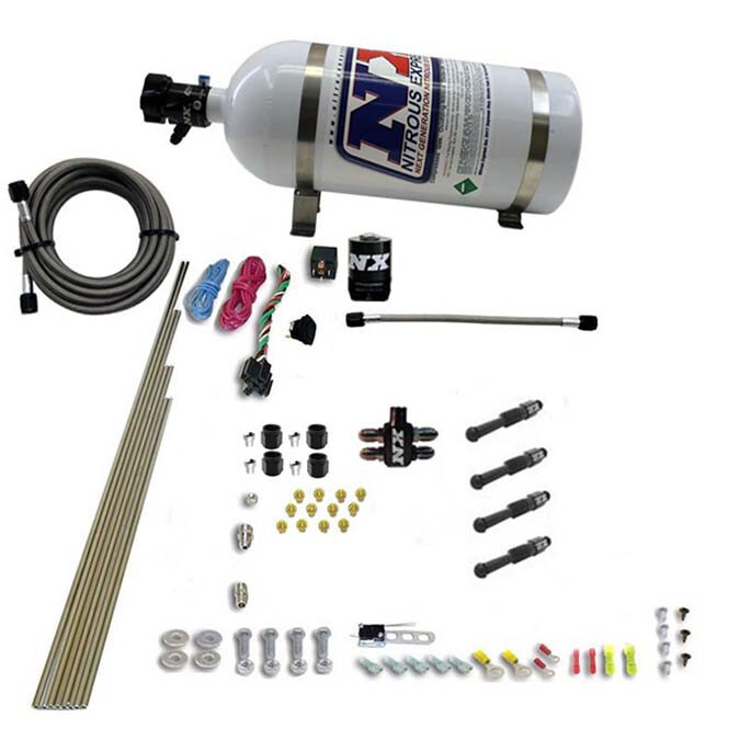 93046-10 Nitrous Express Dry Direct Port Nitrous System, 4 Cylinder - 10 lb