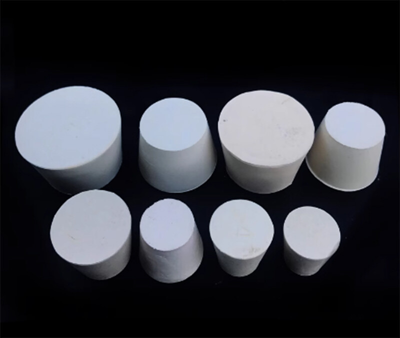 White Rubber Stopper Bungs Laboratory Solid Hole Stopper Tapered Flask 15 Sizes