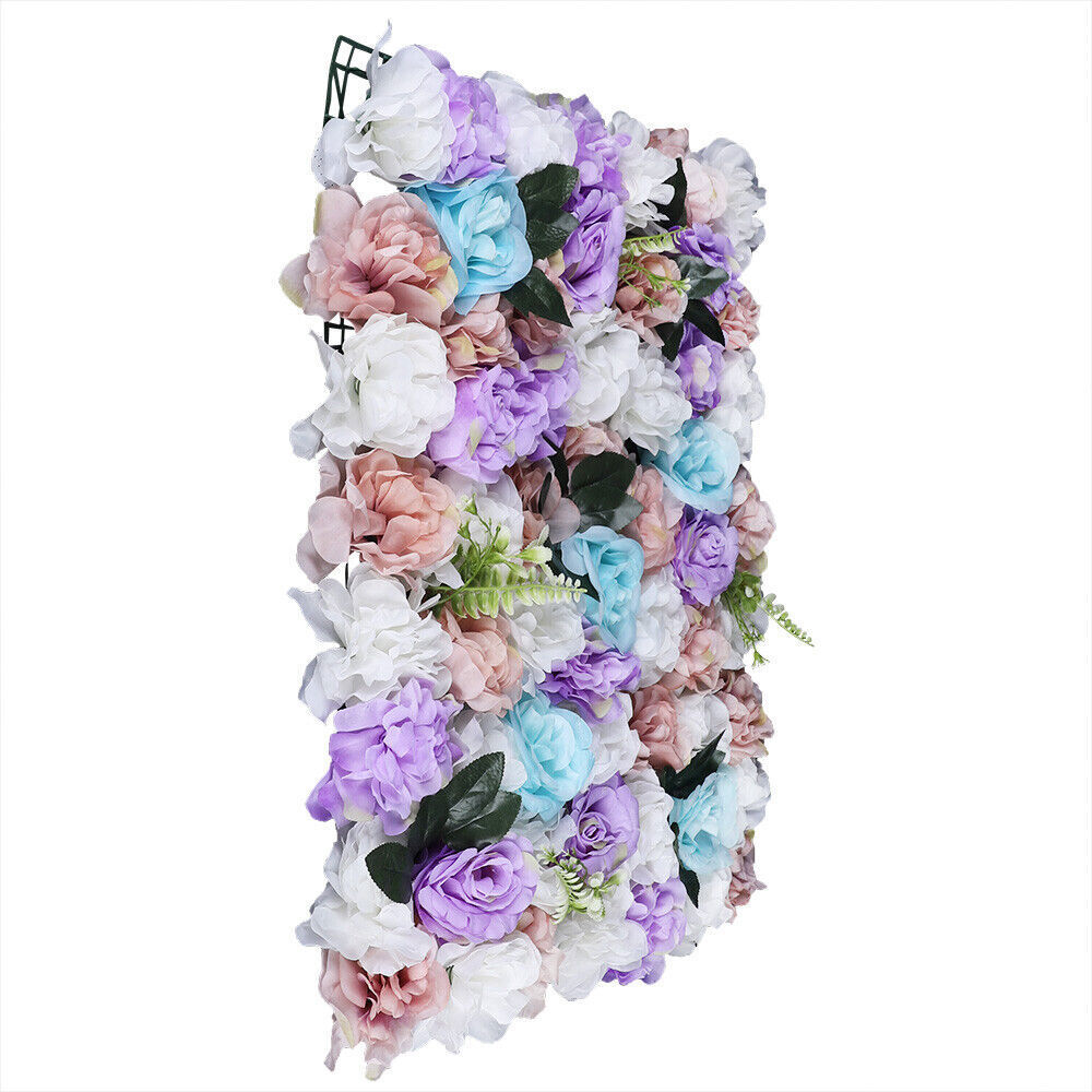 12 Pcs Artificial Flower Grid Panels DIY Flowers Wall Frames Plastic Flower Wall