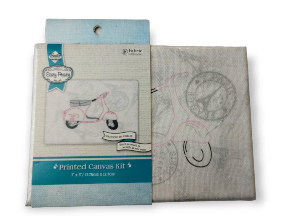 Fabric Editions - Needle Creations Eazy Peazy Scooter Canvas Embroidery Kit