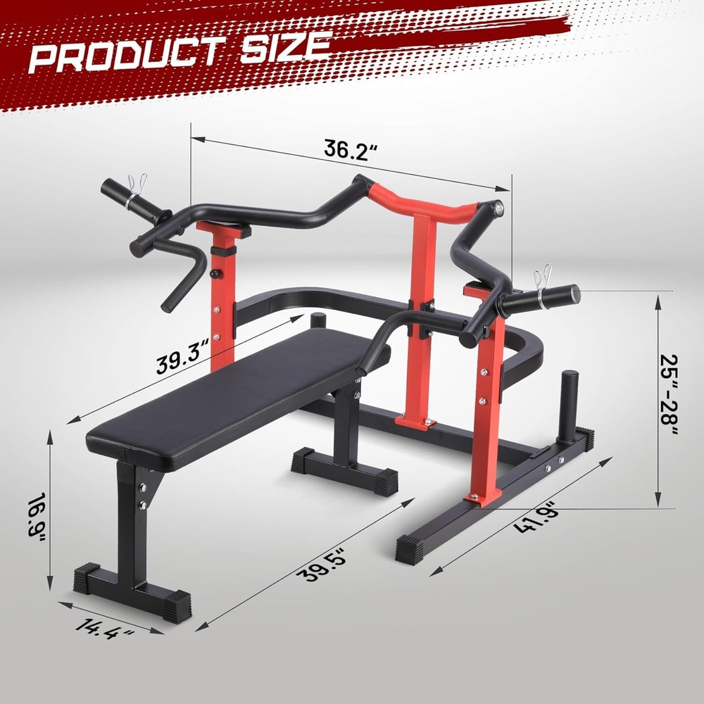 ✨Chest Press Machine with Adjustable Flat Bench & Smooth Bearings,Workout Machin