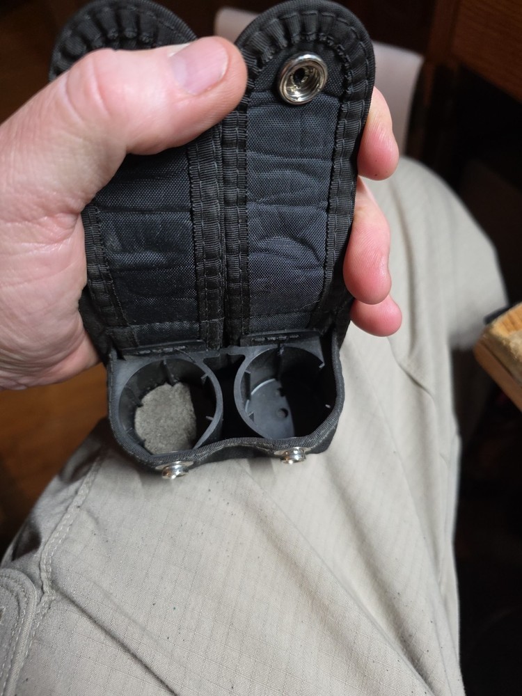 Double Speed Loader Pouch Tactical Speedloader Case Black Nylon Snap Close