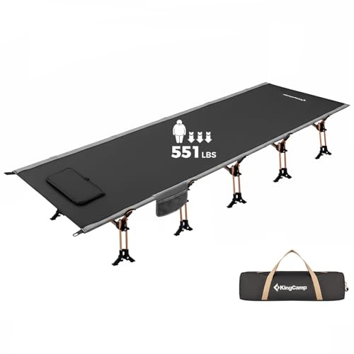 Oversized XXL Camping Cot, Folding Portable Lightweight Ultralight Large Black