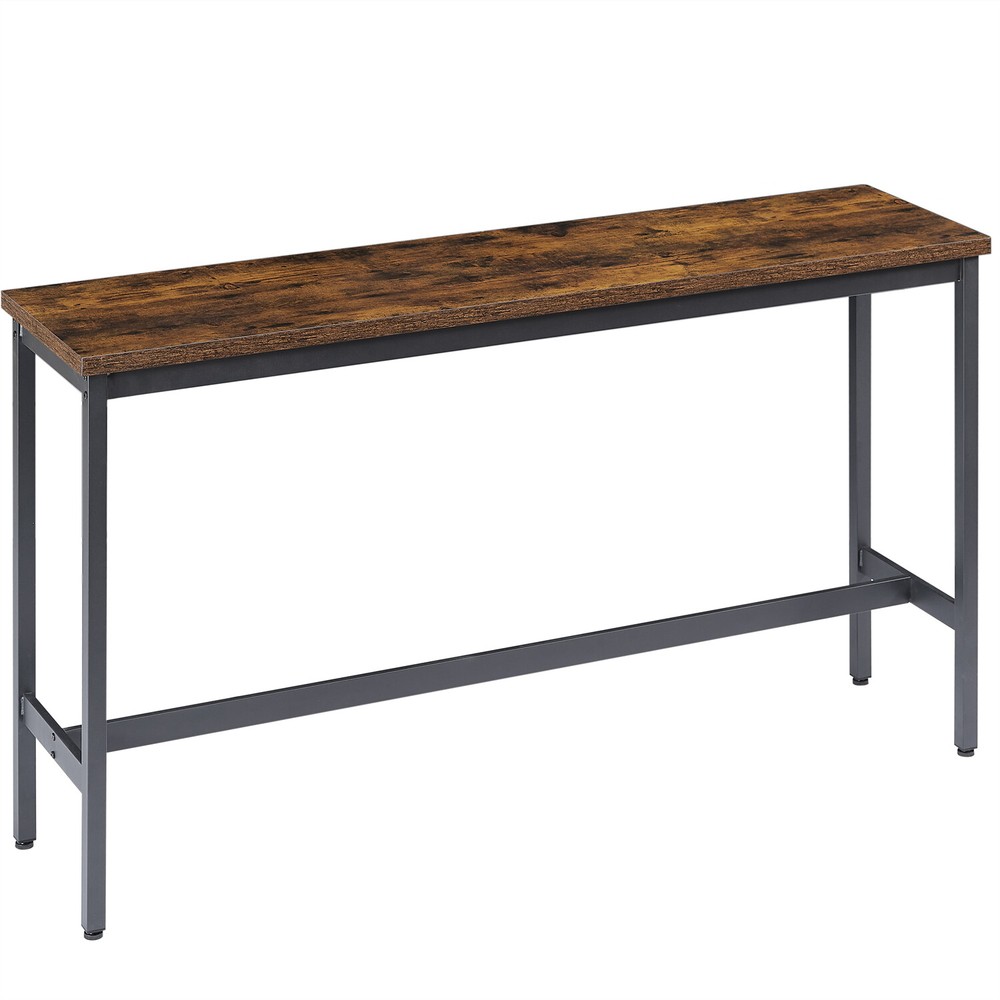 4 Piece Bar Table Set Counter Height Kitchen Pub Table with 3 Bar Stools Brown