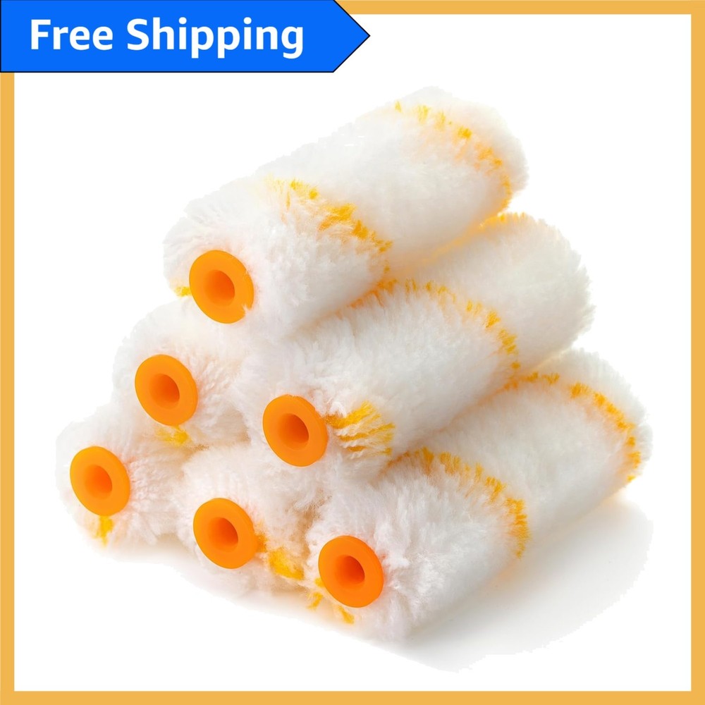 Bates 6-Piece 4-Inch Roller Covers - Versatile Microfiber for Small Projects