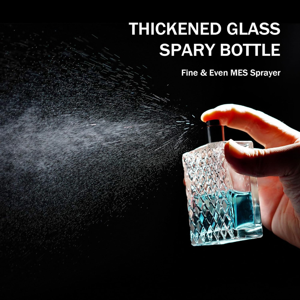 6 Pack Refillable Spray Bottles Perfume Atomizer, 100ML 3.4Oz Glass Empty Fine M