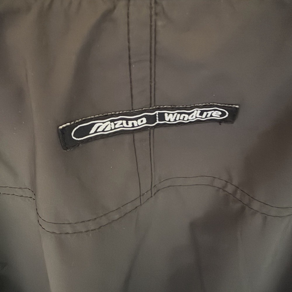 Mizuno WindLite Windbreaker Pullover Jacket Mens Large Black Lightweight Golf