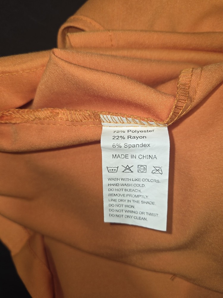 Viaoli Womens Scrub Set Orange Size Xs