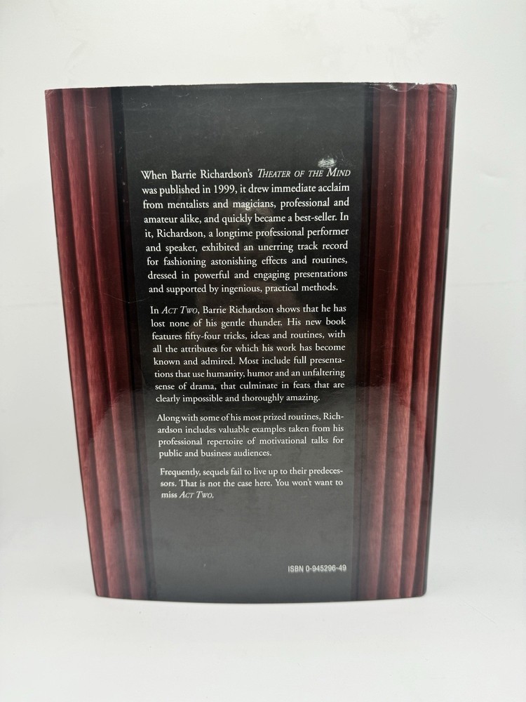 Act Two by Barrie Richardson - Book DJHB