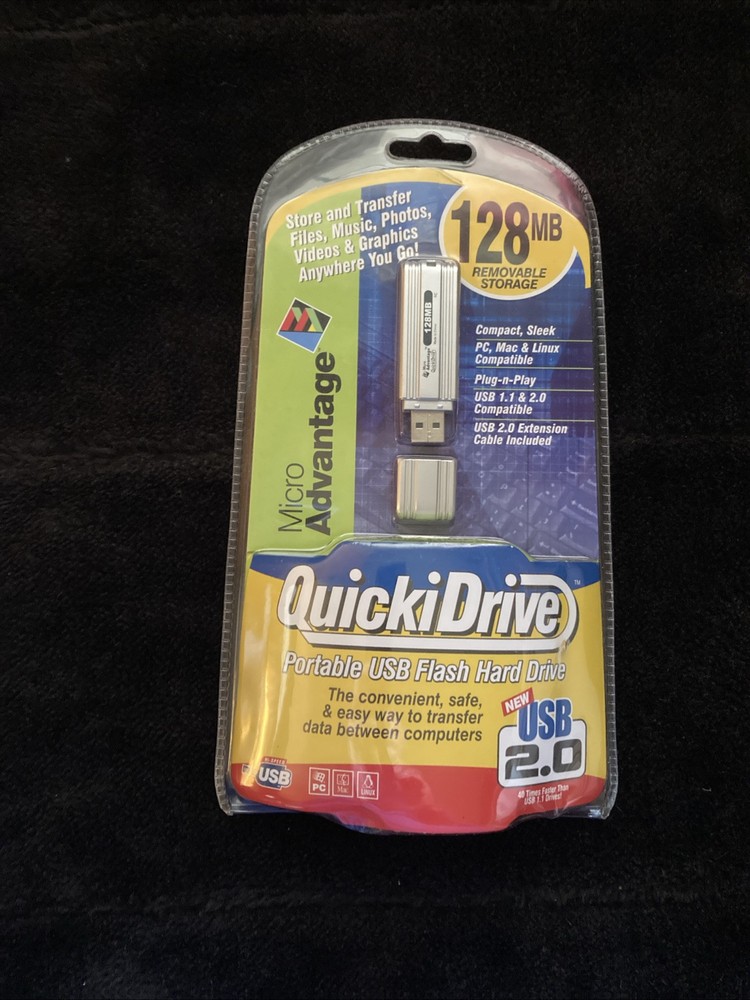 Micro Advantage QuickiDrive Portable USB Flash HardDrive 128mb removable storage