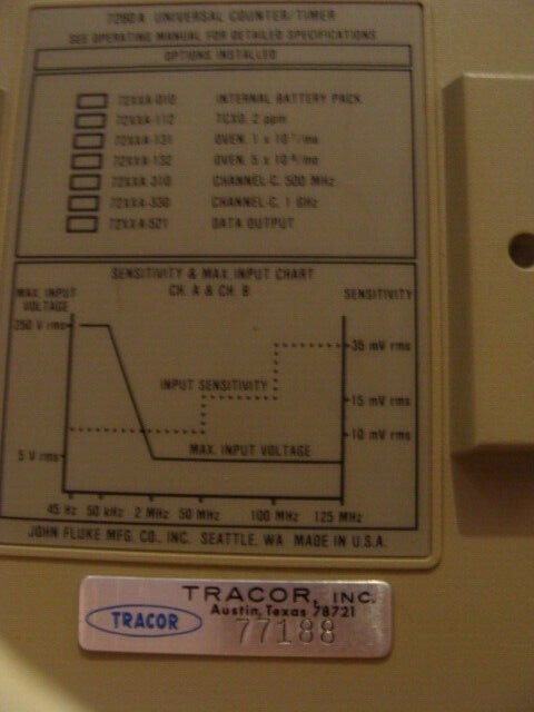Fluke 7260A Universal Counter/Timer (Powers On & Buttons Function)