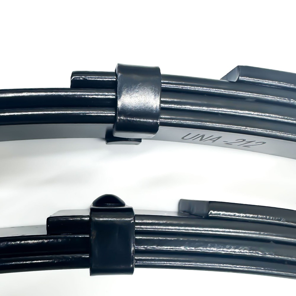 For 3500lbs Single Trailer Axle 4 Leaf Double Eye Leaf Springs + Hanger Kit