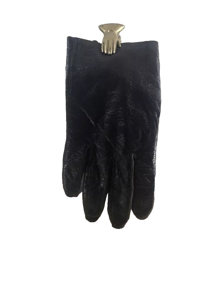 Women's Small Leather Gloves Brown Solid Winter Warm Driving Soft Lining