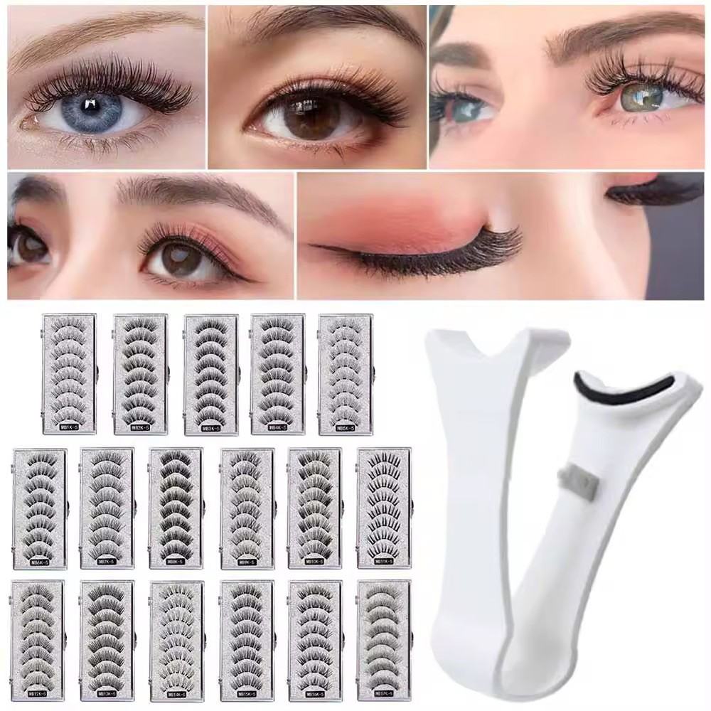 3D Magnetic Eyelashes Set Reusable Natural False Lashes Gift Box