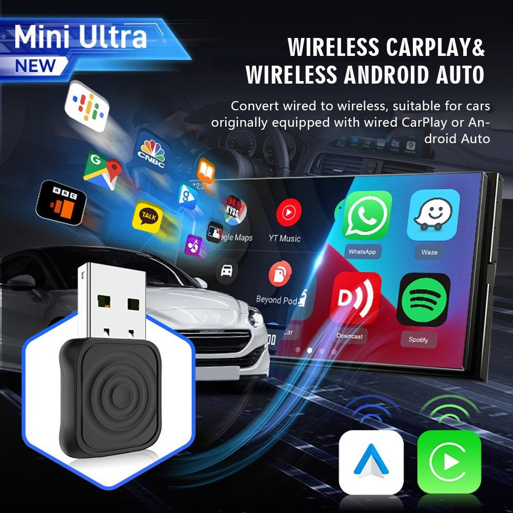 5.0 MINI Ultra Wireless CarPlay Android Auto Adapter Auto ConnectionLY1