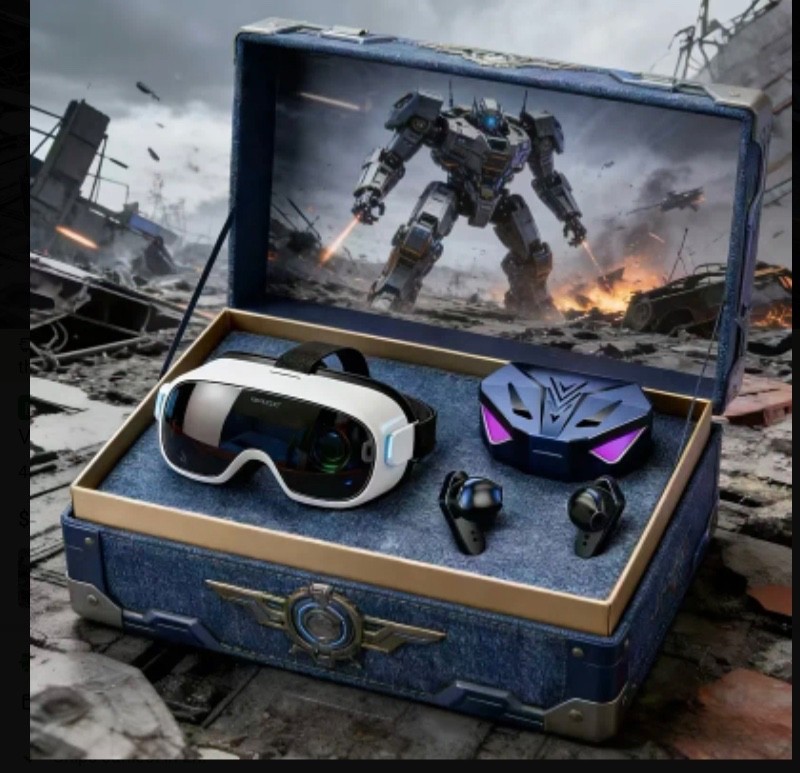 Virtual Reality Goggles + Headphones VR Headset For 3D Gaming IOS Android