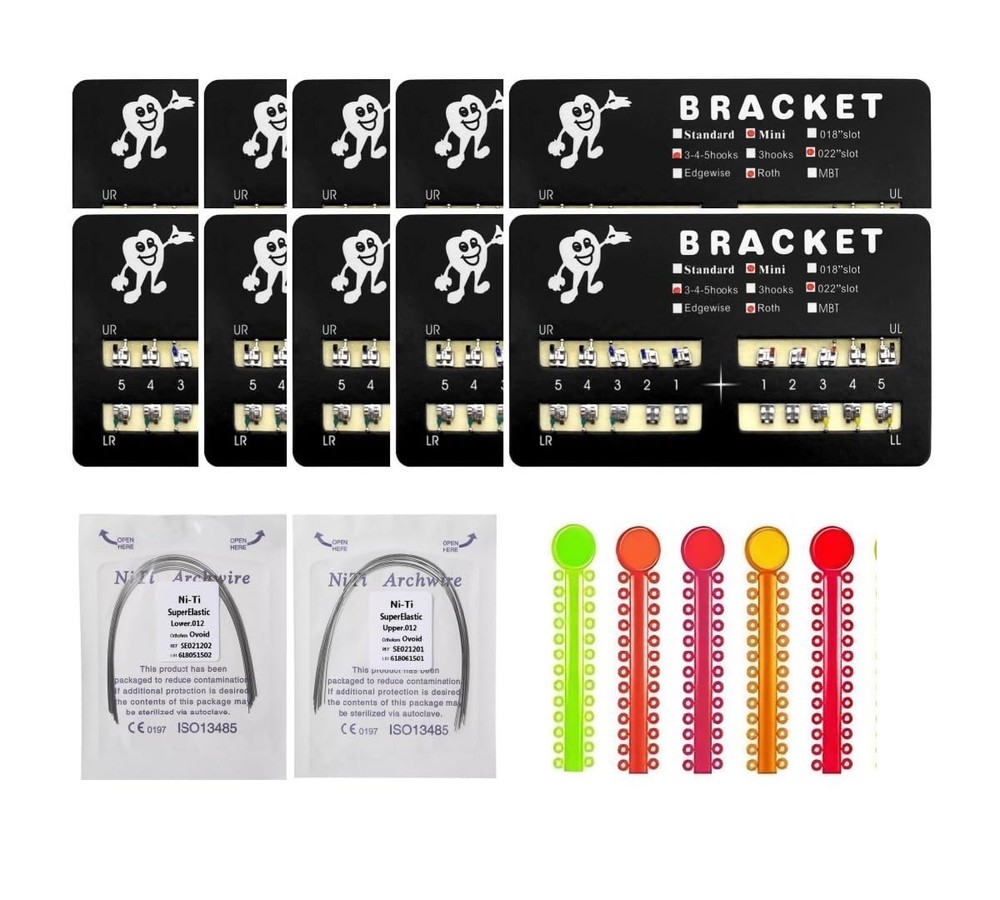 Orthodontic Teeth Brackets Mini Roth Bondable Braces Kit with Hooks and Multiple