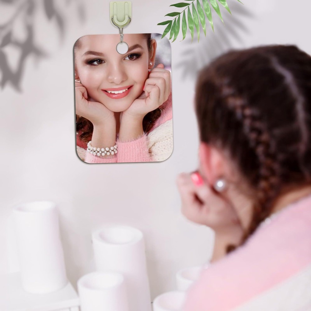 2 Pack Unbreakble Shower Mirror Fogless Makeup Mirror Medium 6x8 Inch