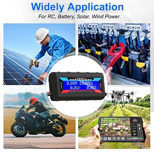 2 Pcs High Precision Watt Meter Power Analyzer Battery Consumption 9000.0