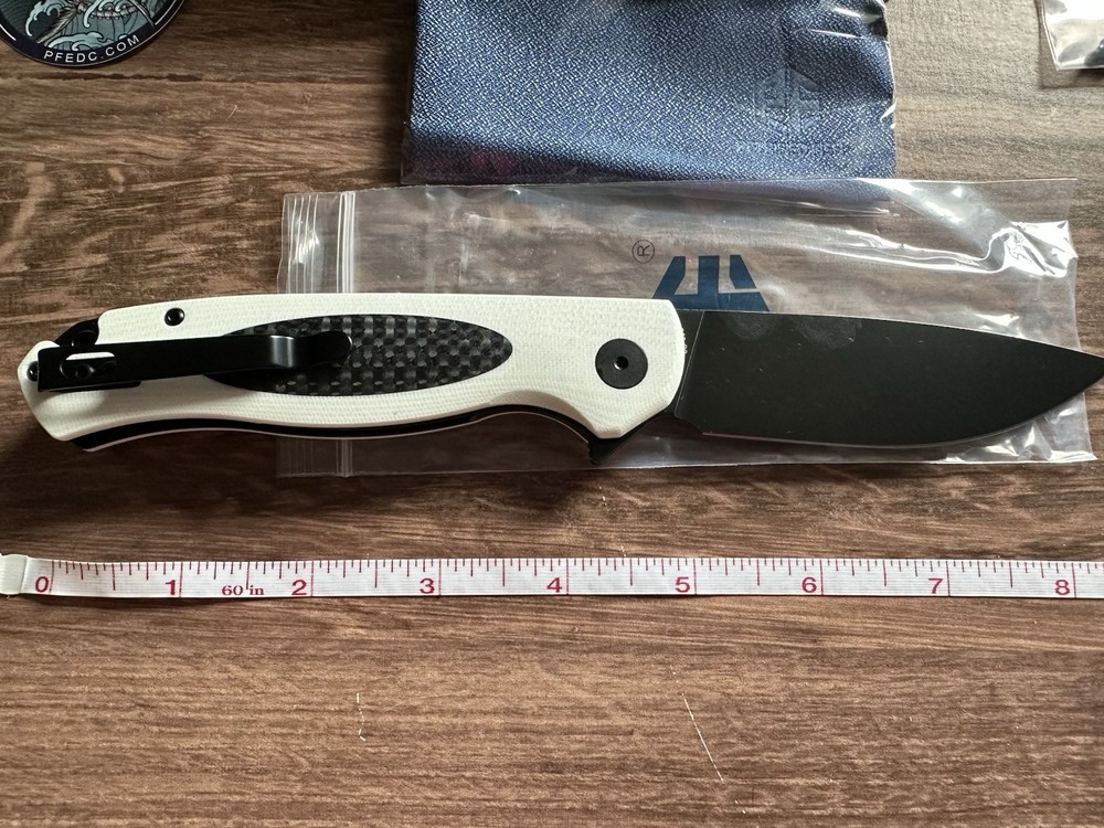 Petrified Fish PFB03 Stamp,D2 Stonewashed Blade G10 Handle Folding knife