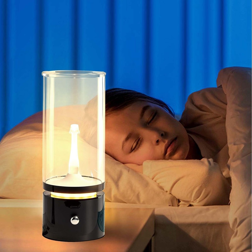 Black Rechargeable Bedside Lamp, 4-Level Dimmable Touch Control LED Table Lam...