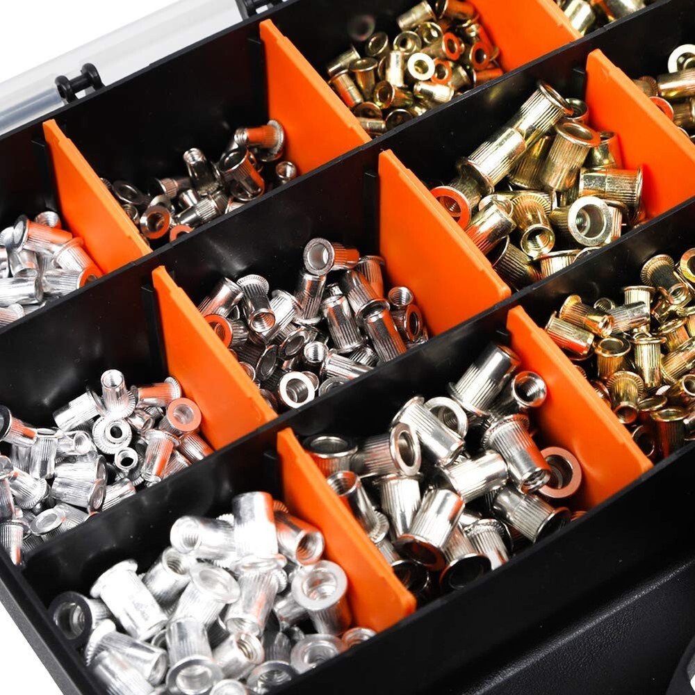 1510pc Rivet Nut Gun Kit Rivnut Setting Tools Nut Setter Tool Hand Blind Riveter